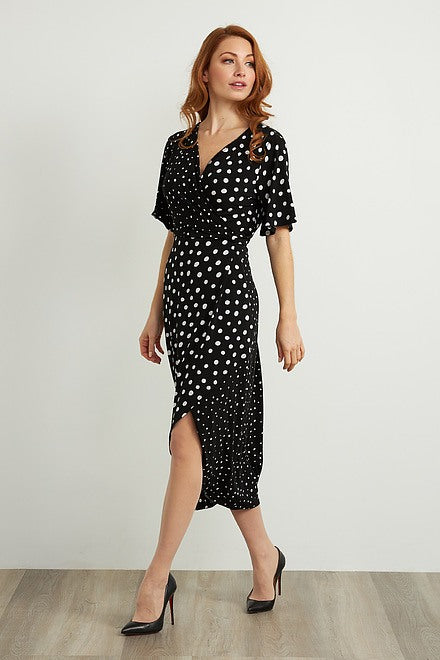 Polka Dot Short Sleeve Dress Style 211235