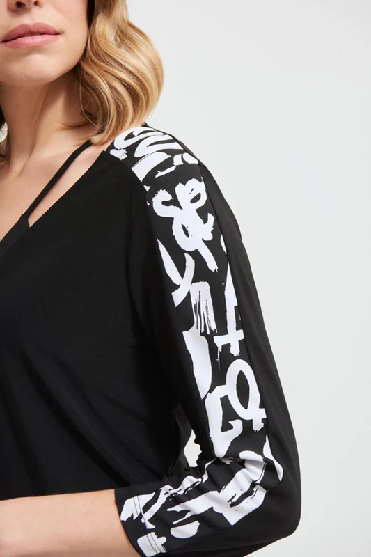 Blusa con estampado vertical en manga 213568