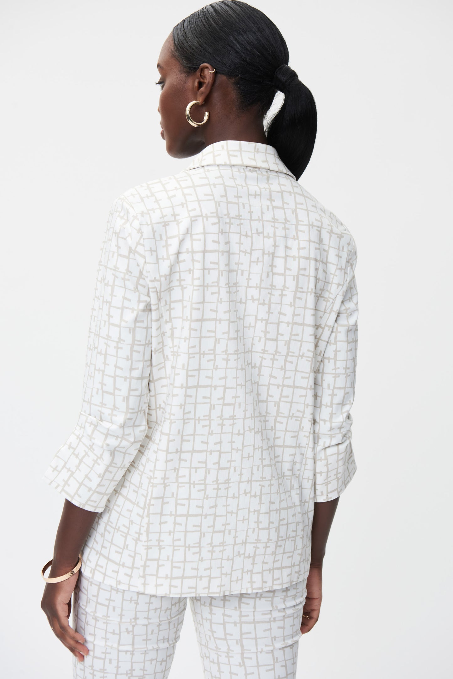 Saco cuadros beige 232174