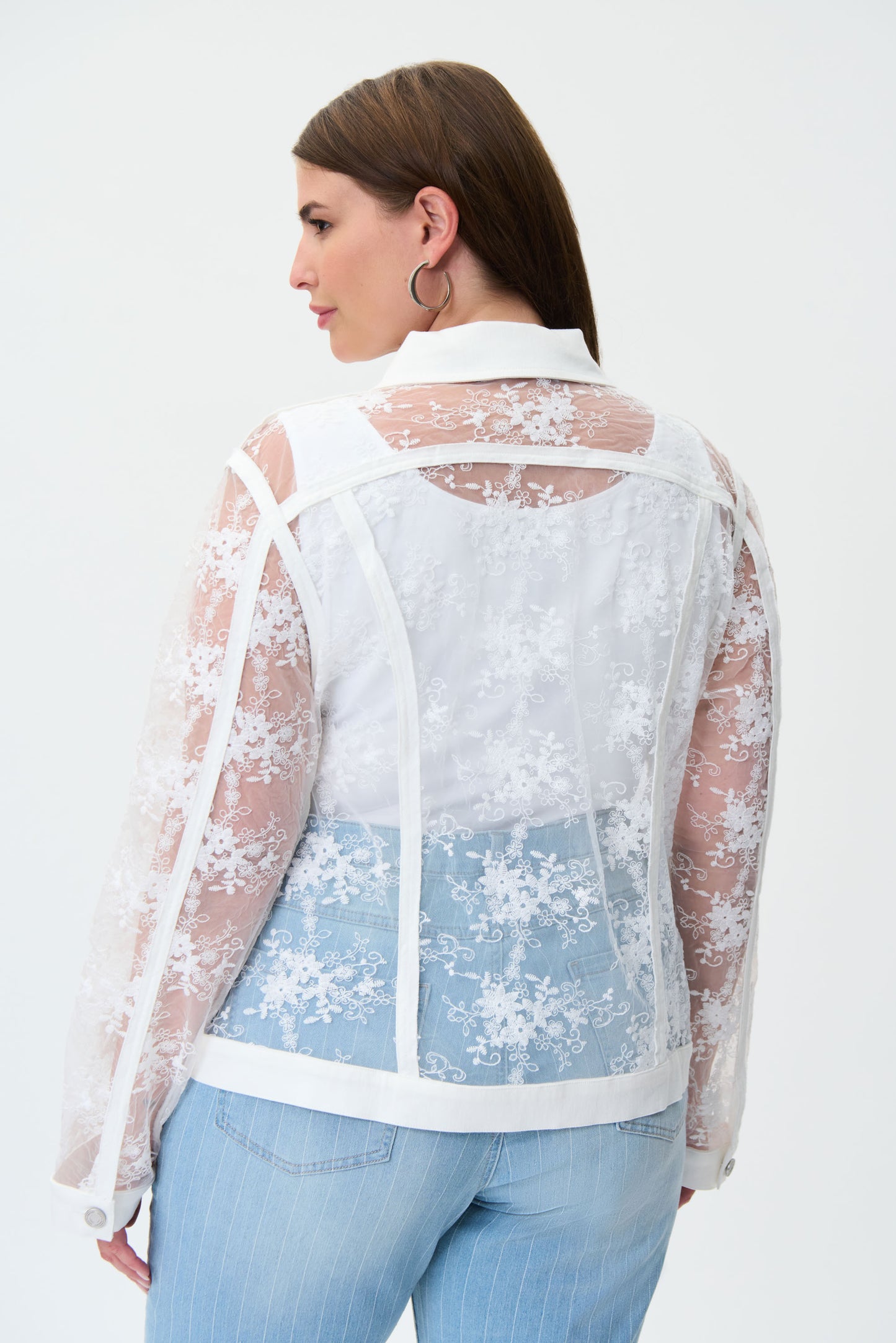 Chaqueta vainilla con transparencias 232916