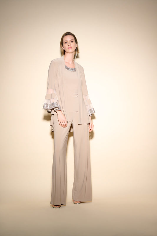 Blusa duo con mangas acampanadas perla 233719