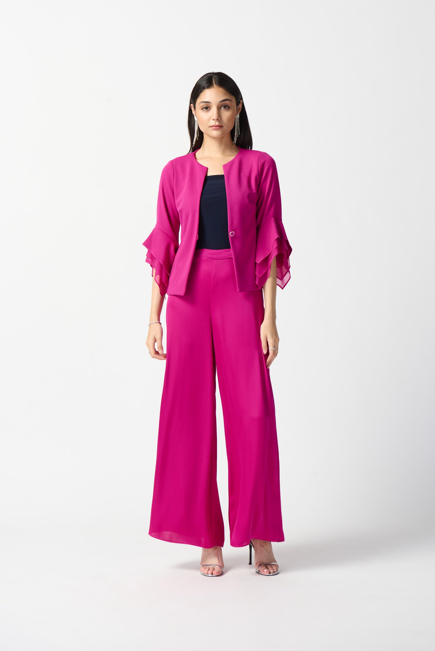 Chaqueta con mangas de gasa fucsia opulencia 233761