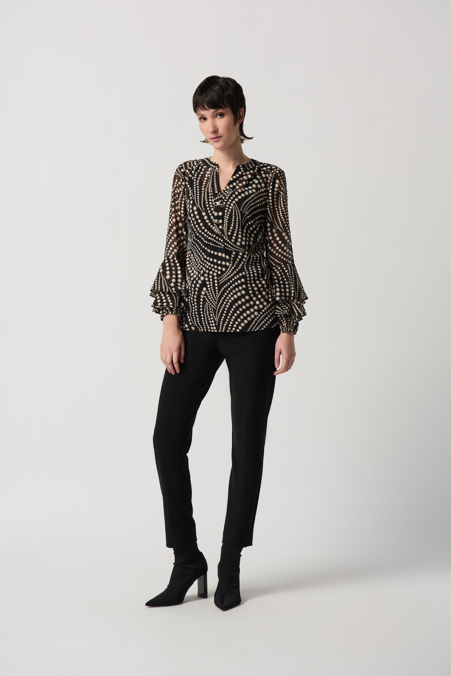 Blusa de gasa con estampado 234074