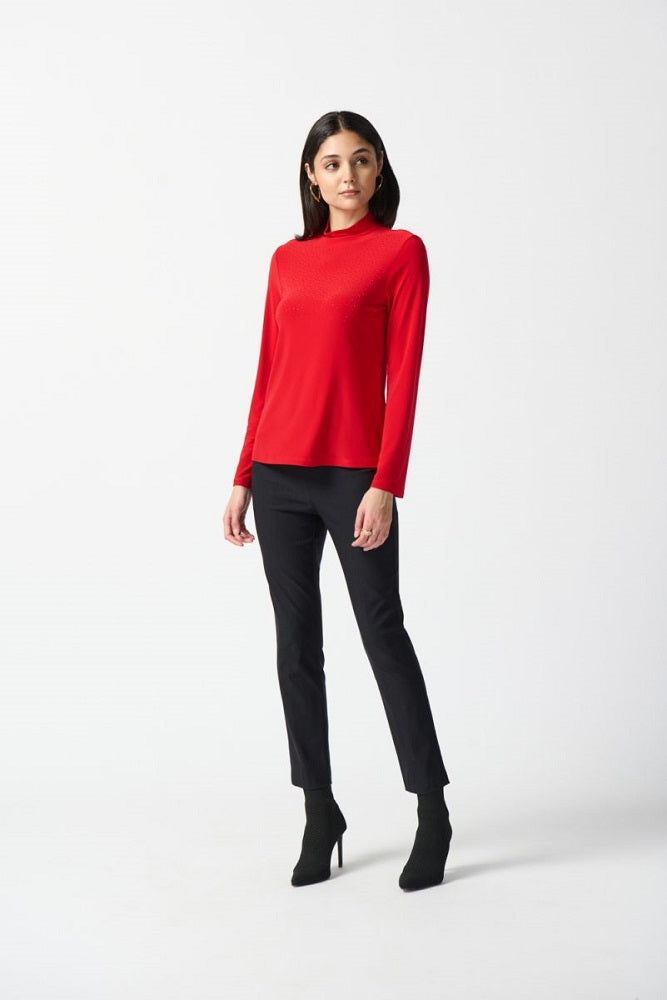 Blusa cuello alto con pedrería 234129