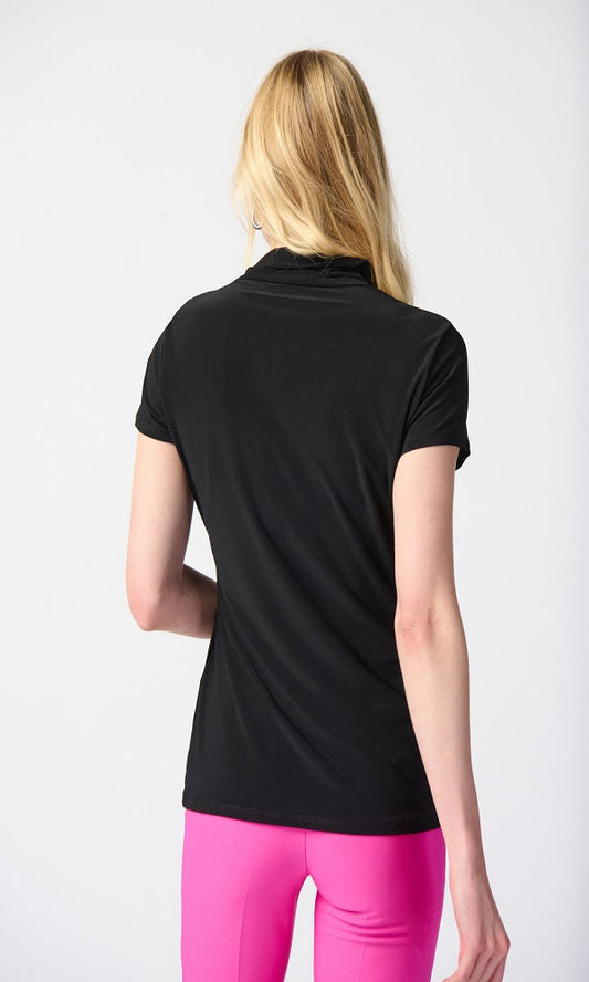 Blusa negra escote en v cruzado 241092 Joseph Ribkoff