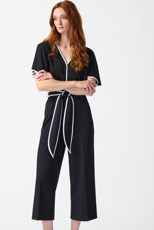 Jumpsuit con cinturon negro con contrastes 242082