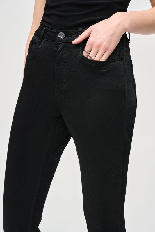 Pantalón brillosos con tiro alto 243959