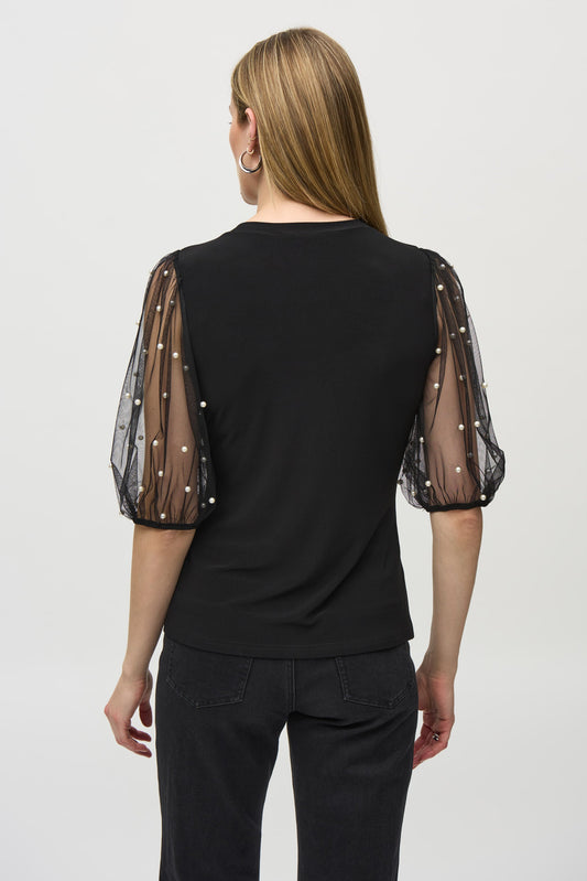 Blusa con perlas en manga 244189