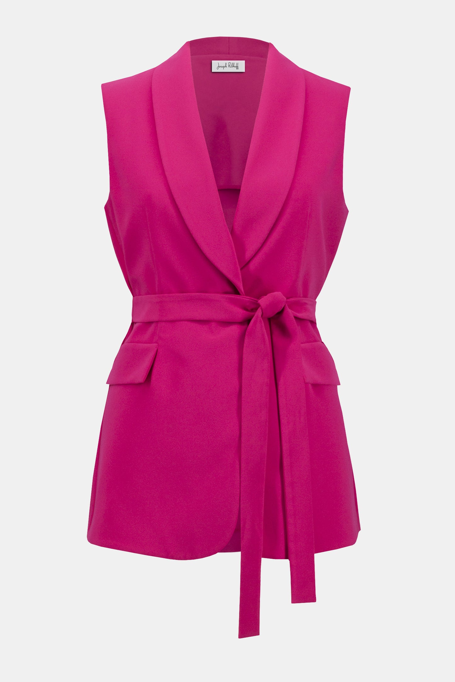 Chaleco con cinturón de crepé rosa geranio 252709 | Signature