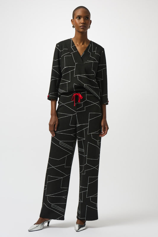 Blusa con estampado abstracto negro 253079