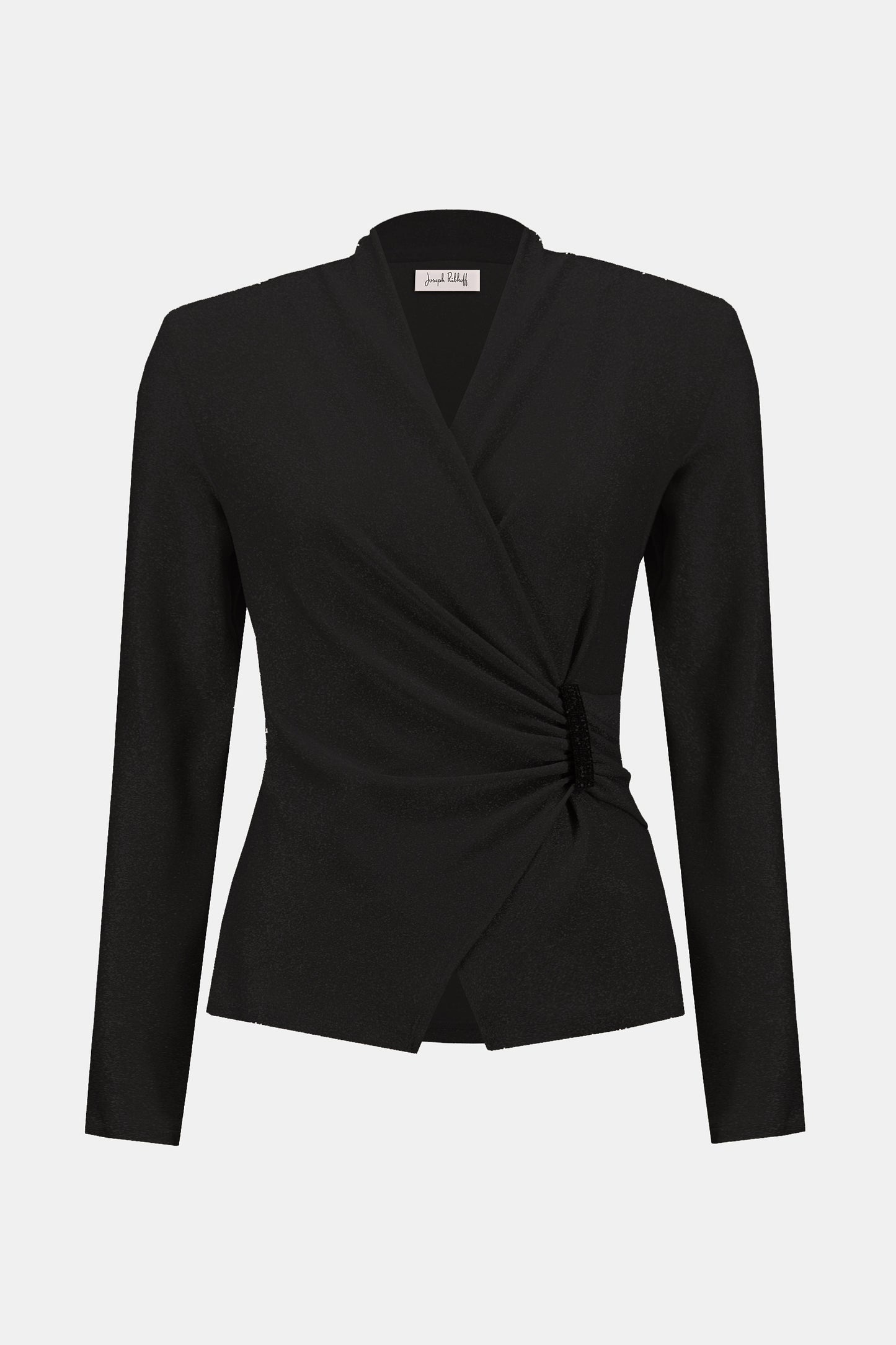 Blusa ajustada cruzada negro metálico 253789 | Signature