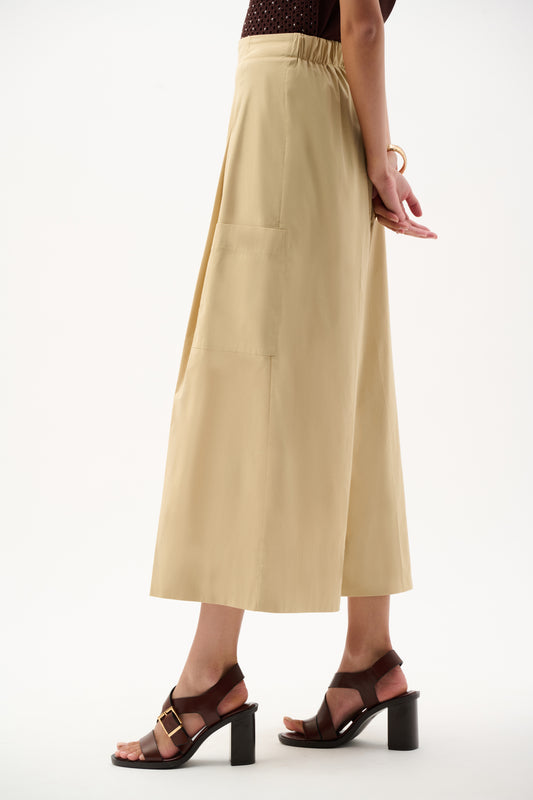 Pantalón tipo culotte elásticos sin cierres beige 262083