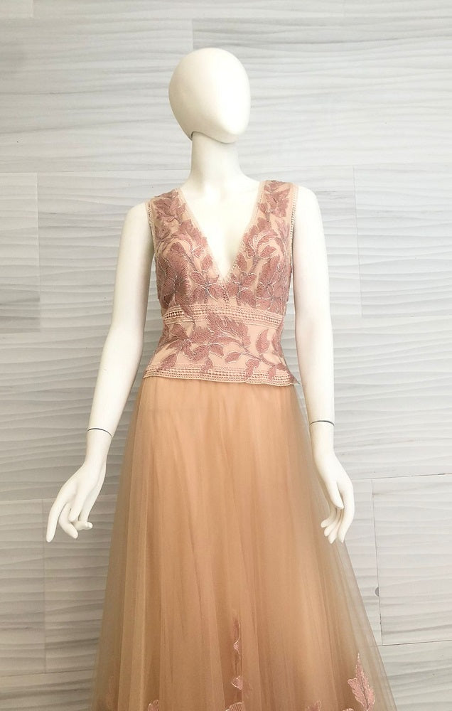 Vestido de tul rosa seco ATI17371L