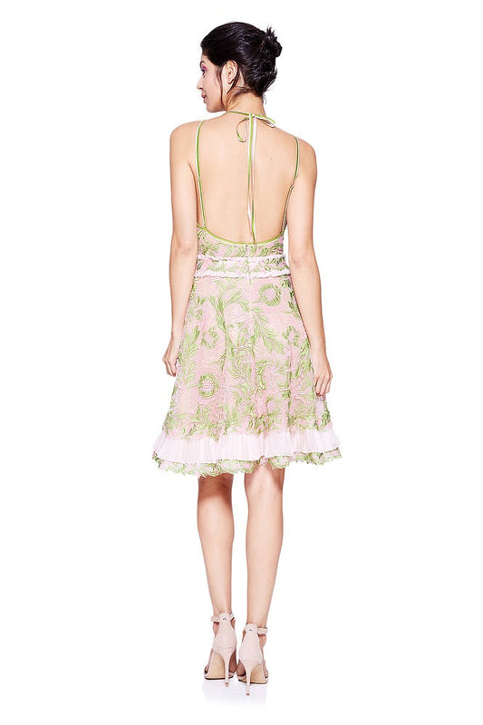 Vestido de tul bordado de flores AVN17069M