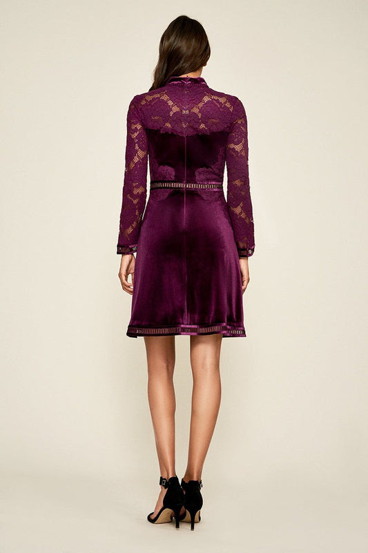 Vestido de terciopelo Uva AYV17638S