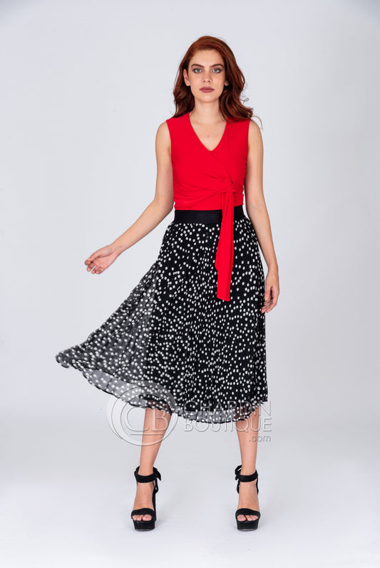 Top / blusa rojo con nudo 201236 Joseph Ribkoff