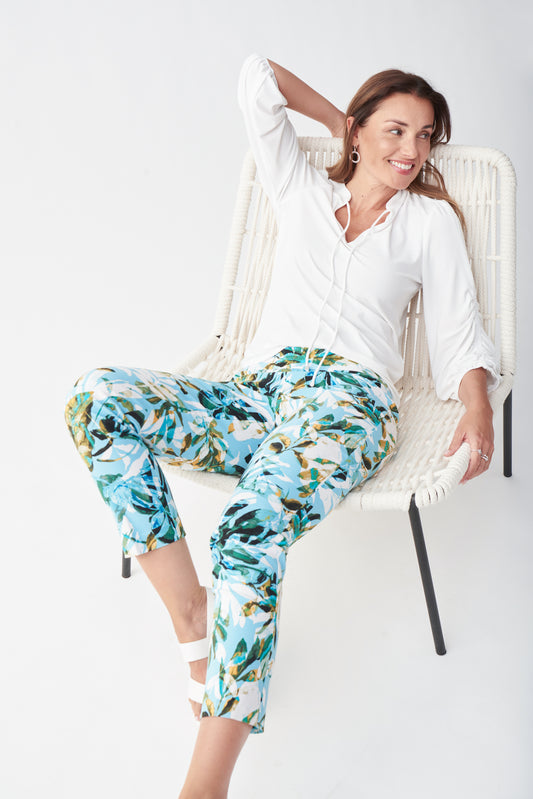 Pantalón estampado azul 221324