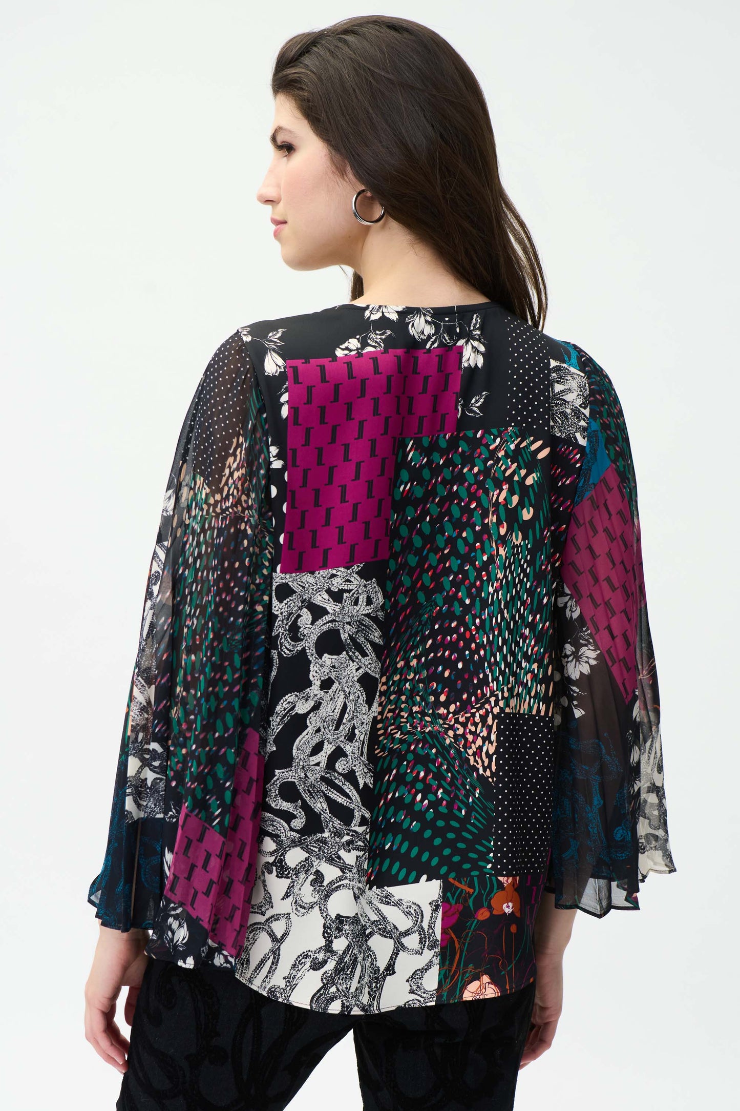 Blusa cuello "V" estampada 224053