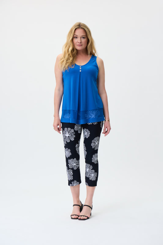 Top azul eléctrico con transparencia 231125