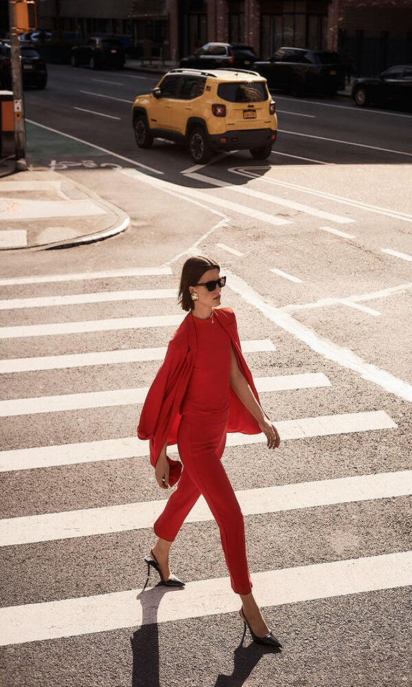 Pantalón basico rojo 143105F24