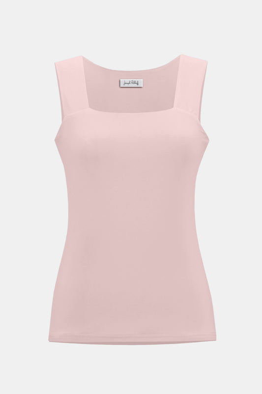 Blusa clásica con escote cuadrado rosa pétalo 143132