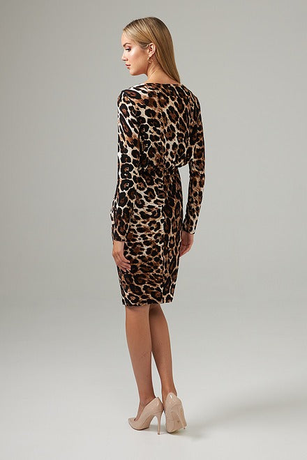Animal Print Wrap Dress Style 203373