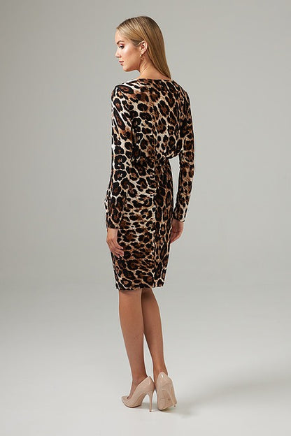 Animal Print Wrap Dress Style 203373