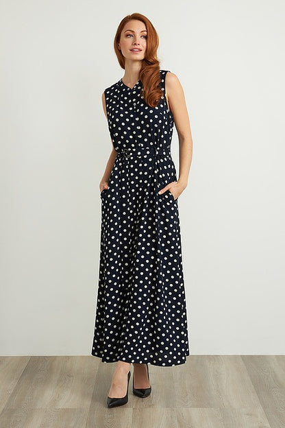 Belted Polka Dot Dress Style 211027