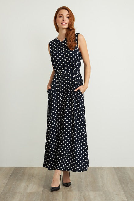 Belted Polka Dot Dress Style 211027