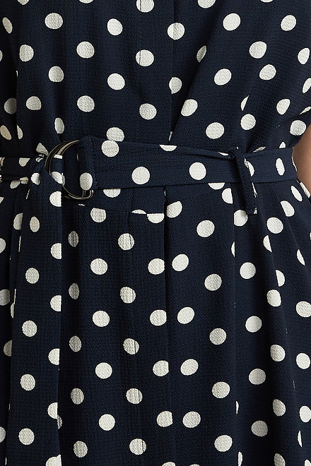 Belted Polka Dot Dress Style 211027