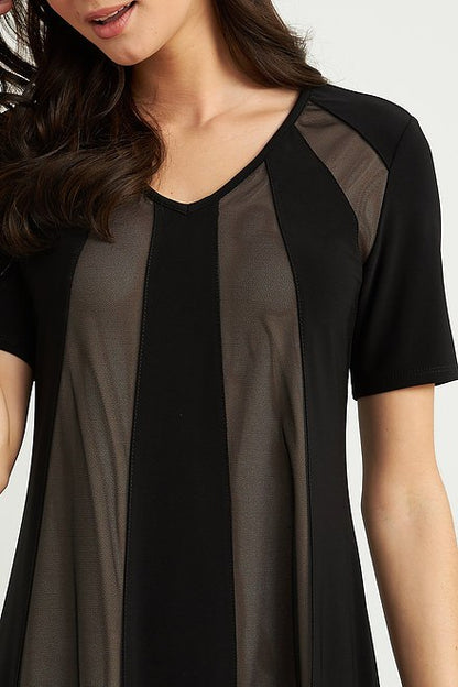 Mesh Panel Dress Style 211105