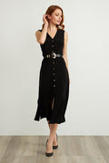 Sleeveless Belted Dress Style 211179
