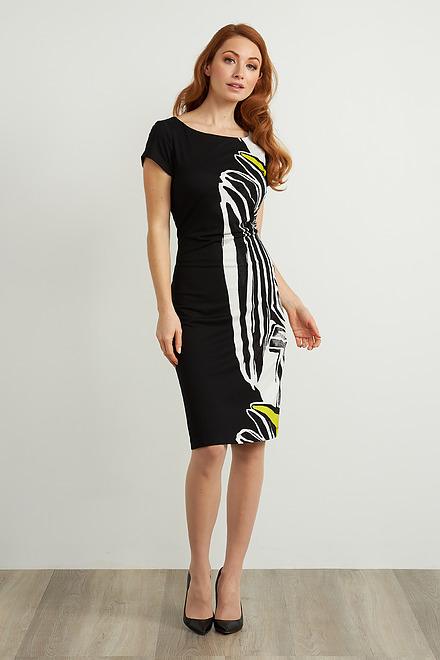 Joseph Ribkoff Black/Multi Animal Print Short Sleeve Dress Style 211344