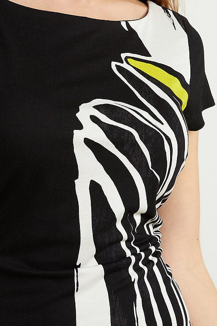 Joseph Ribkoff Black/Multi Animal Print Short Sleeve Dress Style 211344