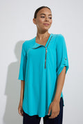 Blusa asimétrica con cremallera  221170