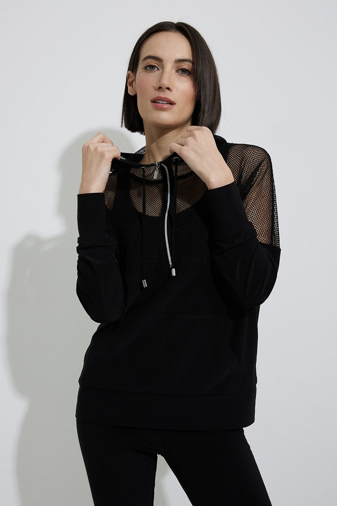 Blusa negra de 2pz con sudadera de  red 221194