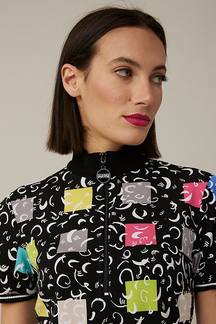 Mixed Print Dress Style 221273