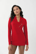Blusa con cremallera asimétrica 223203