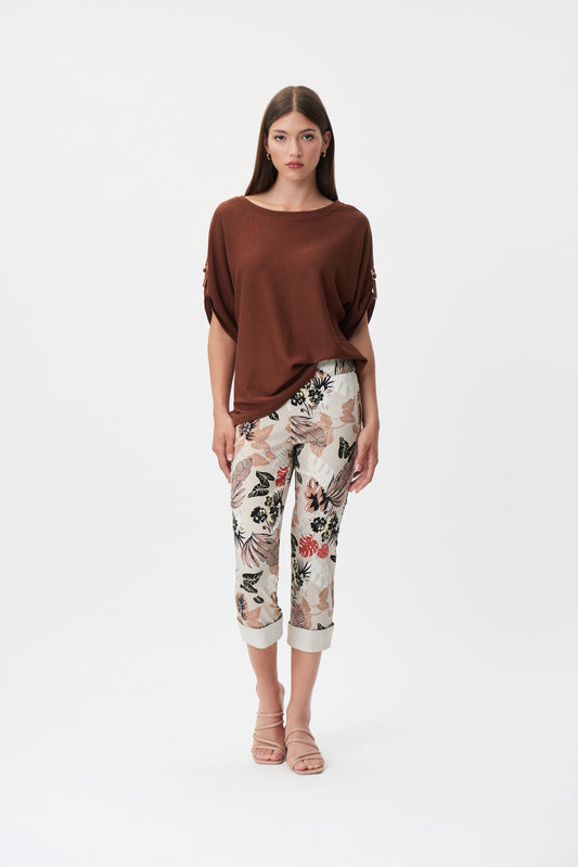 Pantalón beige estampado 232088