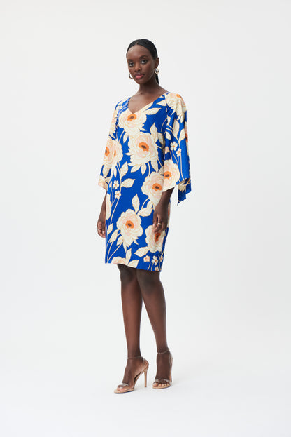 Vestido azul con flores 232109