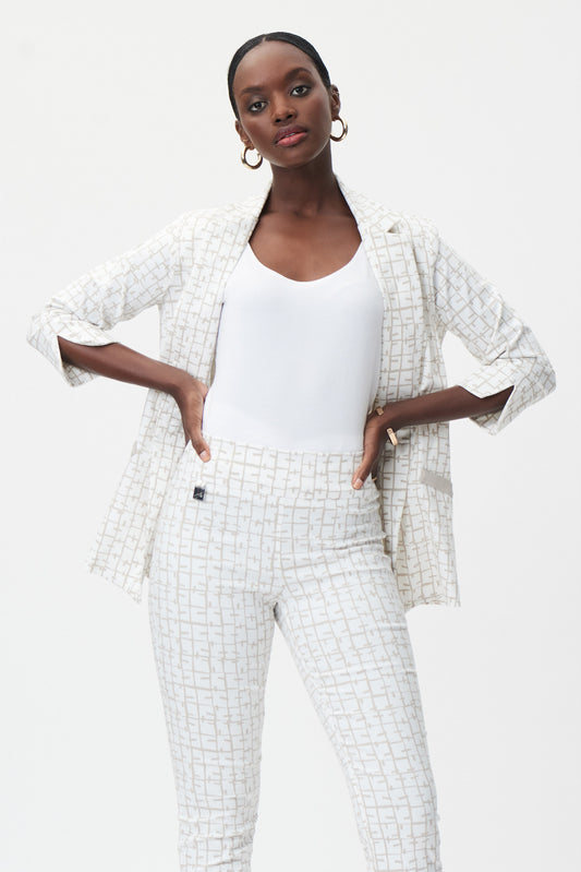 Saco cuadros beige 232174