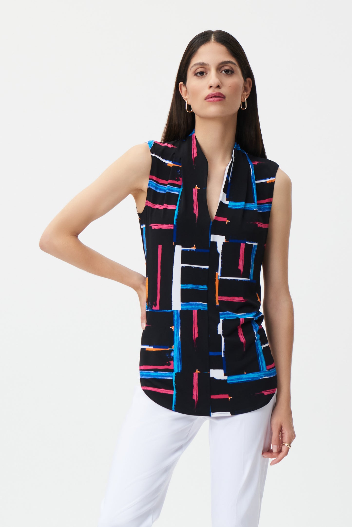 Top negro multicolor 232227