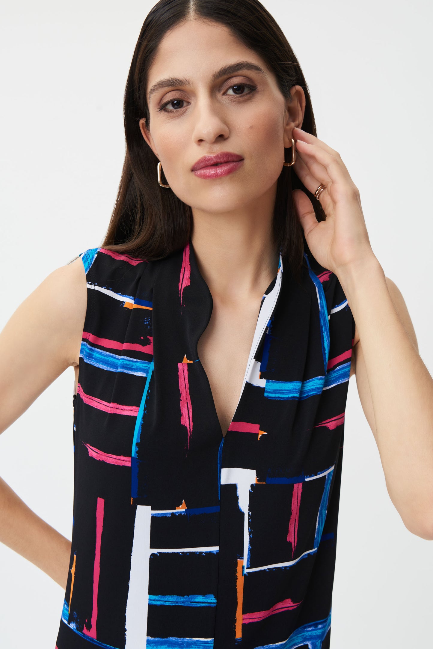 Top negro multicolor 232227