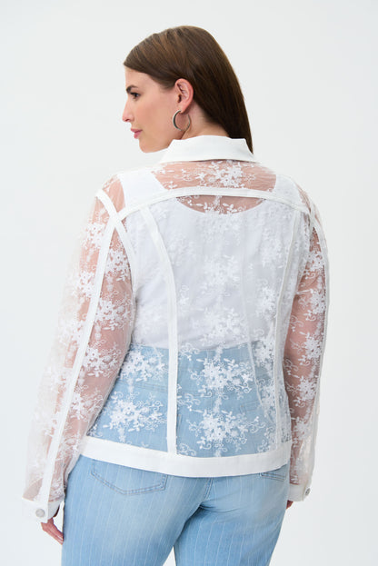 Chaqueta vainilla con transparencias 232916