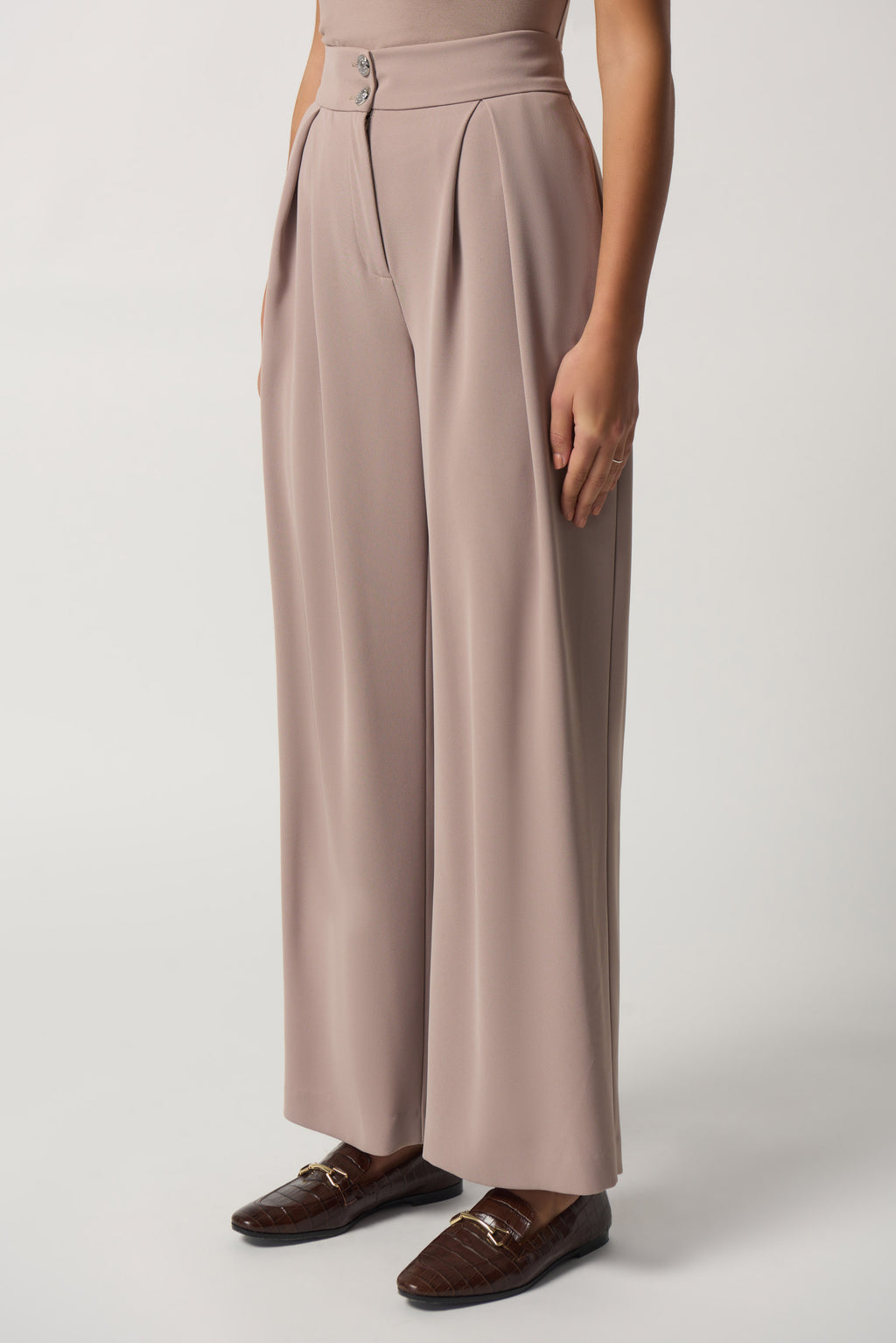 Pantalón pierna ancha beige 233043