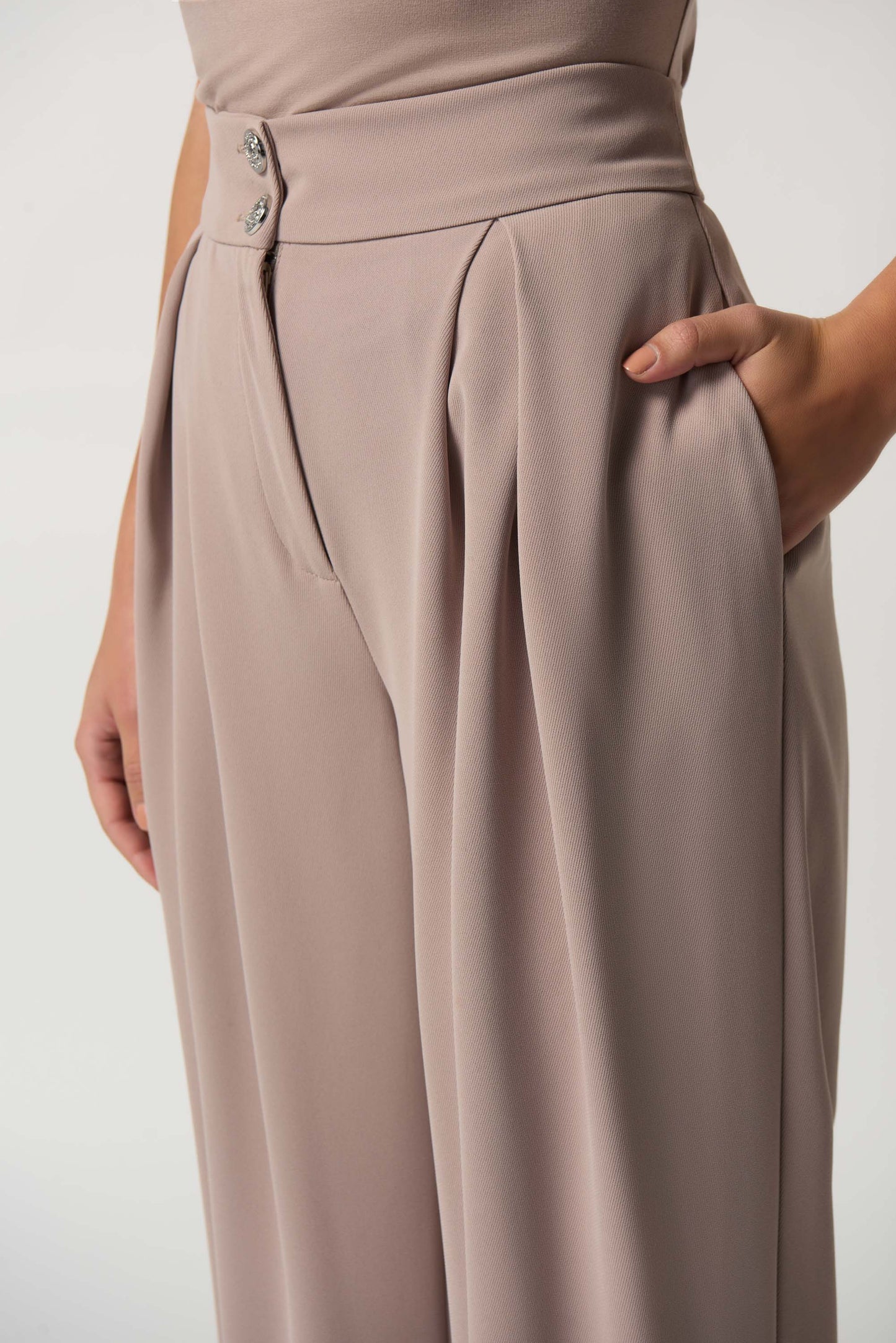 Pantalón pierna ancha beige 233043