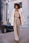 Pantalón pierna ancha beige 233043