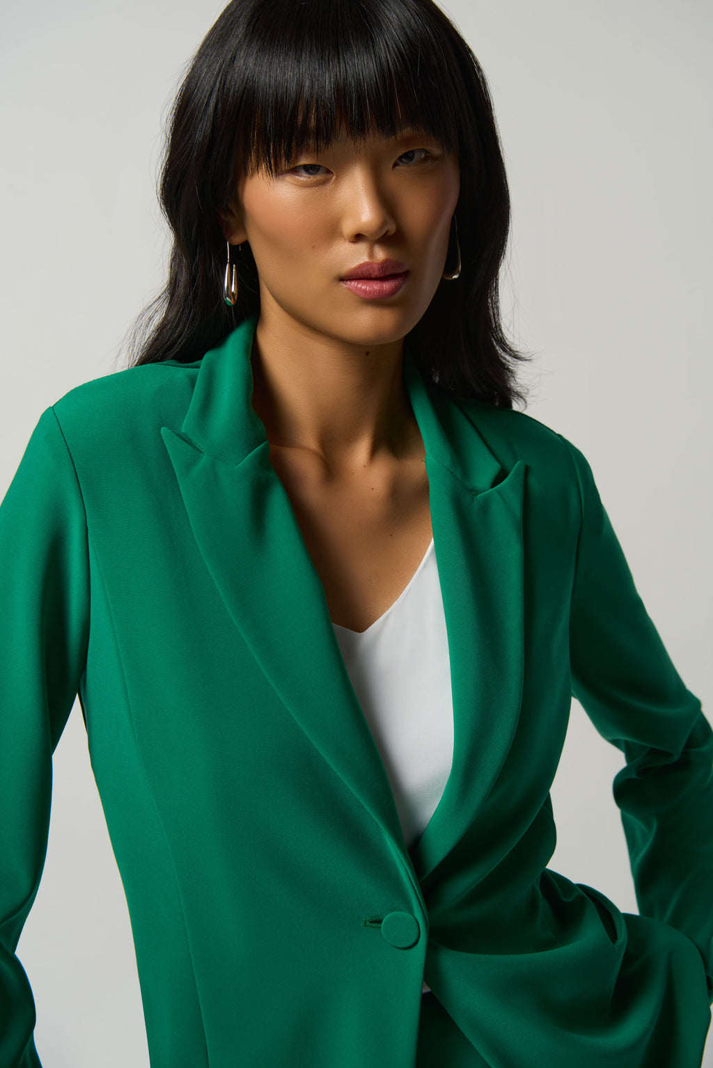 Blazer con solapa verde esmeralda 233092