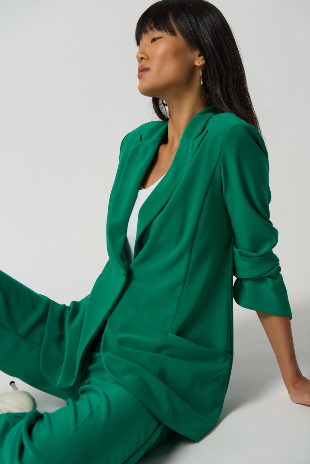 Blazer con solapa verde esmeralda 233092