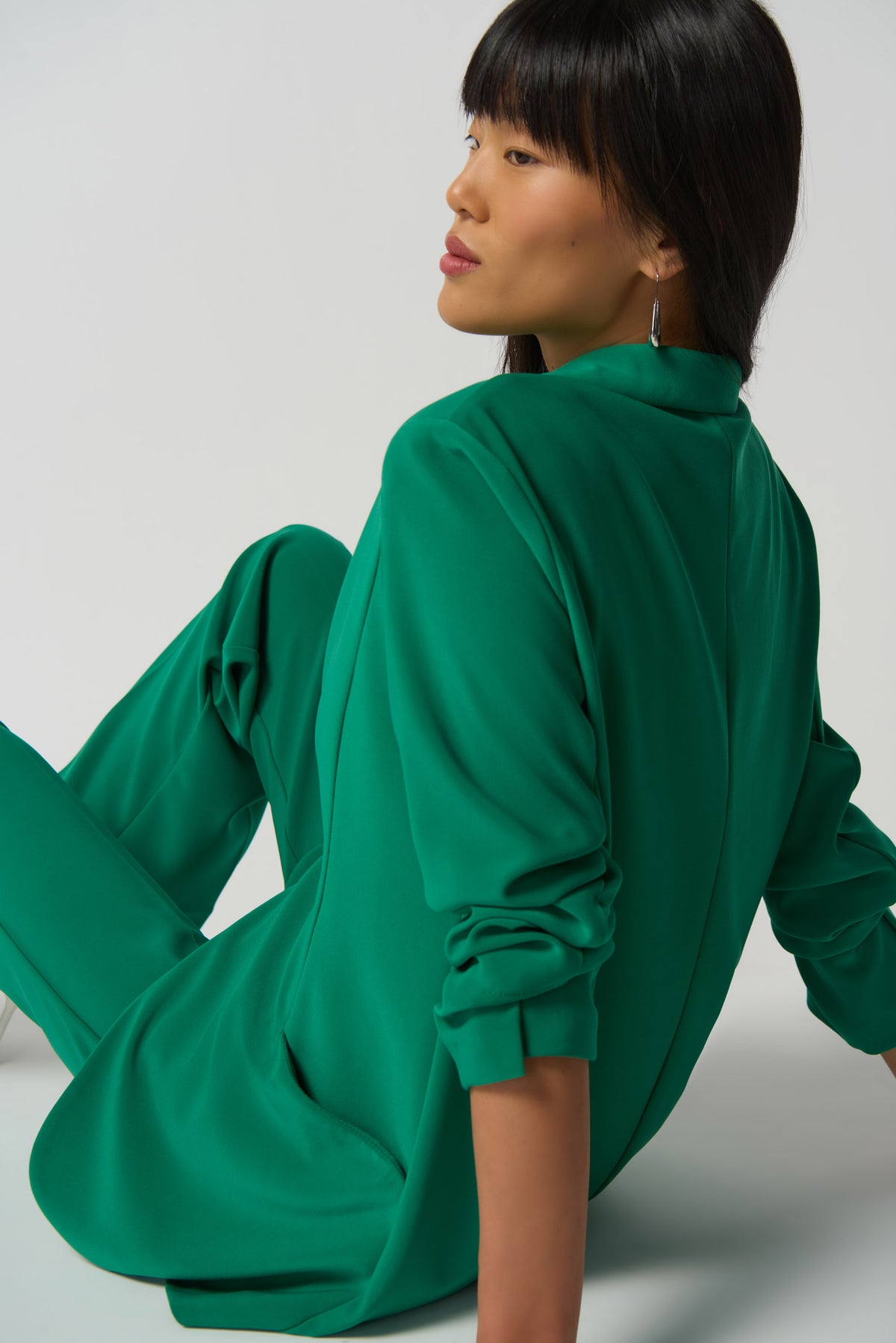 Blazer con solapa verde esmeralda 233092